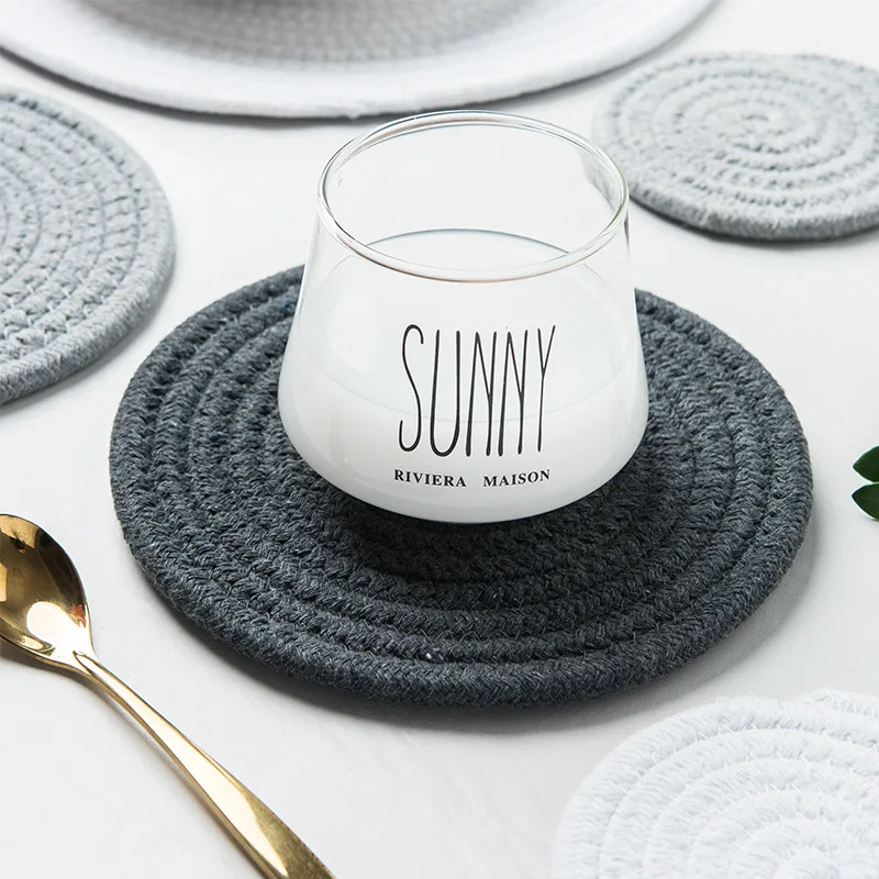 

Creative Nordic Cloth Coaster Coffee Soft Coasters Pad Black White Gray Placemat Non-slip Heat Insulated Pad Table Decoration