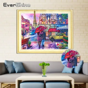 

EverShine 5D DIY Special Shape Diamond Painting Couple Diamond Mosaic Street Partial Diamond Embroidery Picture Rhinestones Art