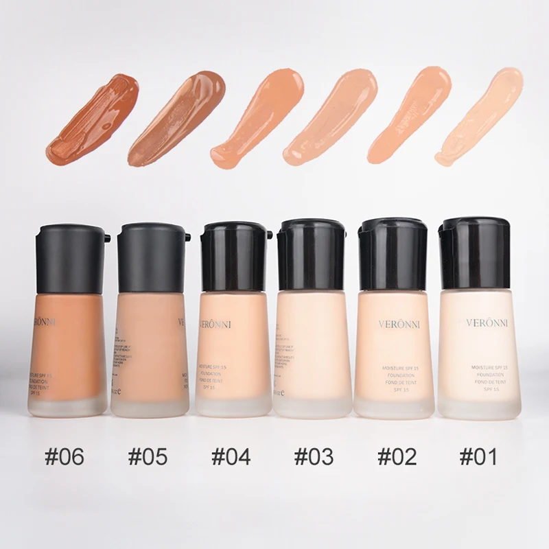 

VERONNI 6 Colors Base Foundation Soft Makeup Matte Long Wear Oil Control Concealer Liquid Foundation Cream Fashion Womens Makeup