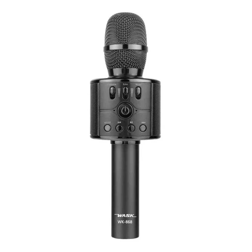 WK868 5 Вт беспроводной Bluetooth микрофон конденсатор волшебный караоке микрофон мобильный телефон плеер микрофон музыкальный динамик PK WS858