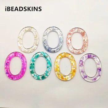 

New arrival! 59x39mm 50pcs resin built-in shell oval shape earrings accessories/Earring parts for Earring jewelry making
