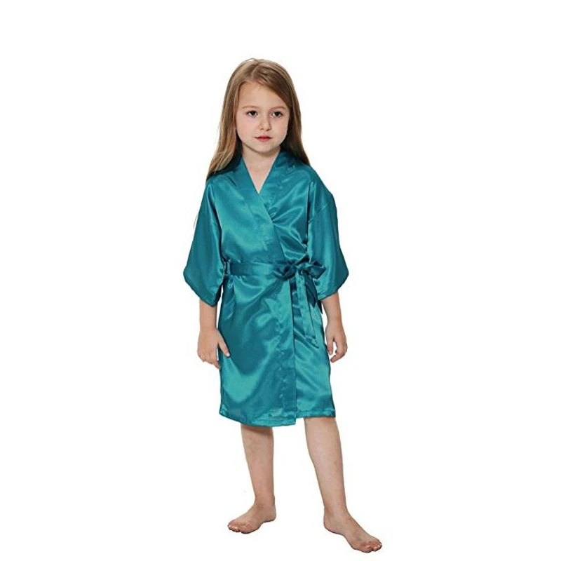 Kids' Satin Rayon Kimono Robe Bathrobe For Spa Party Wedding Birthday
