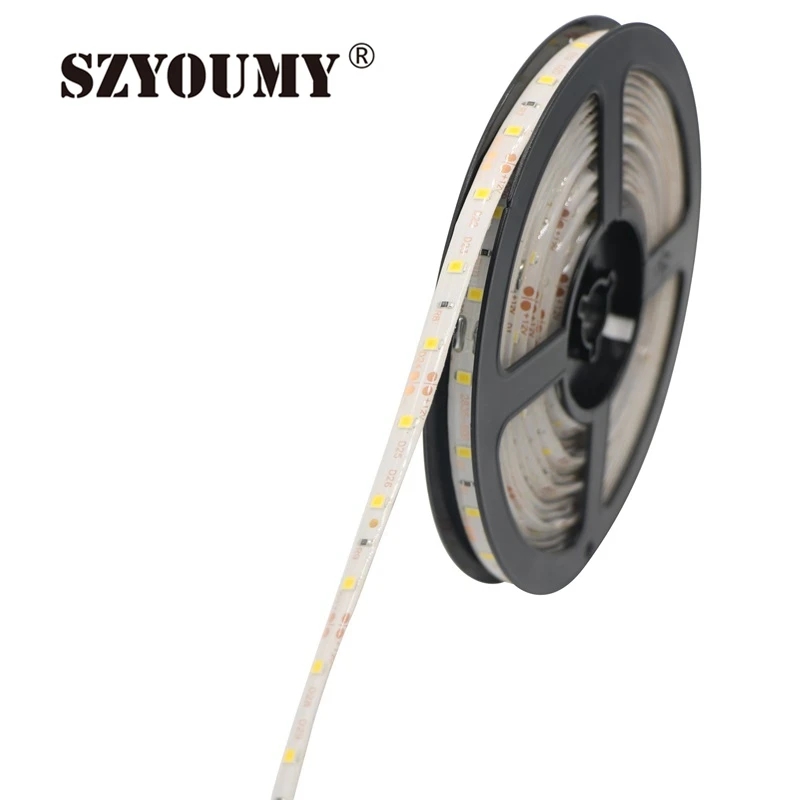 Szyoumy светодиодные полосы 2835 DC12V 60led/м Гибкие светодиодные полосы SMD 2835 белый теплый белый ULTER бухта Крытый светодиодные освещение