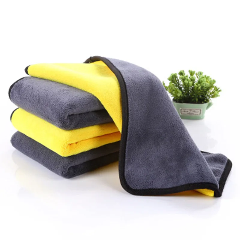 

800GSM High Quality Double-sided Microfiber Cleaning Car Wash Towel Coral Fleece Clean Towel Household Kitchen Super Absorbent