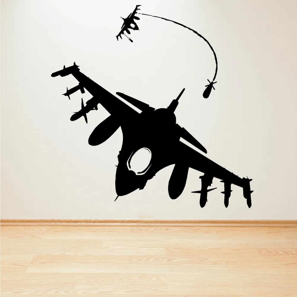 

FIGHTER JET MISSILE BOMBER DOG FIGHT AIR COMBAT AIRCRAFT Vinyl wall art sticker