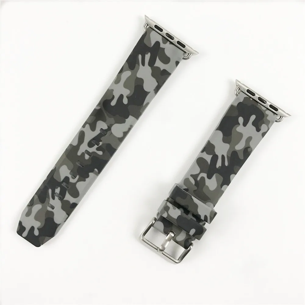 Новый Открытый спортивный ремешок для Apple Watch Band 44 мм 40 38 42 Камуфляжный