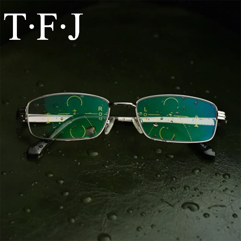 

Double Light Reading Glasses Men Women Multifocal Glasses Intelligent Progressive Presbyopia Glasses Metal Frame Anti-Radiation