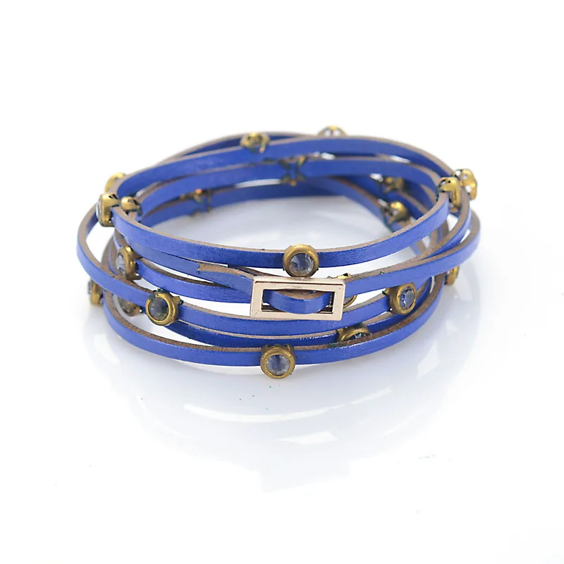 Fashion narrow strip leather wrap Bracelets,multilayer leather band