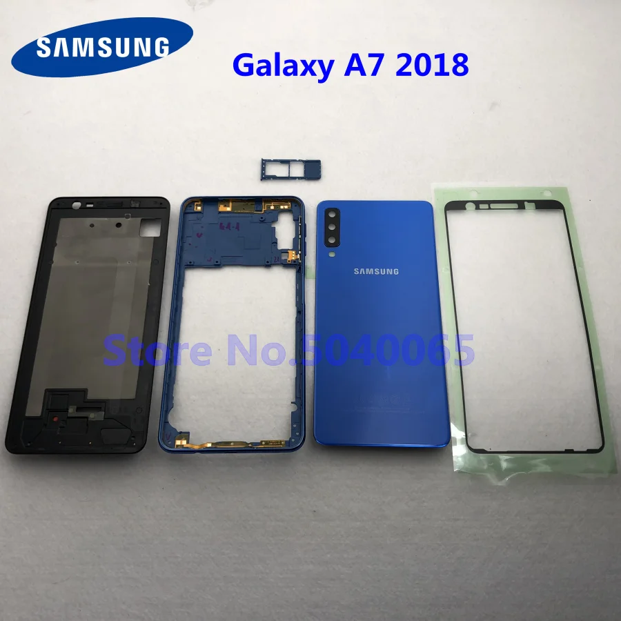 Оригинальный чехол для Samsung A7 2018 SM A750F с полным корпусом передняя средняя рамка