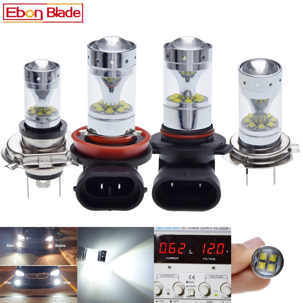 

2Pcs H7 H8 H11 H16 JP 9005 HB3 9006 HB4 H4 HB2 9003 LED Fog Light bulb XBD 60W Auto 6000K White Lights Lamp Car Styling 12V 24V
