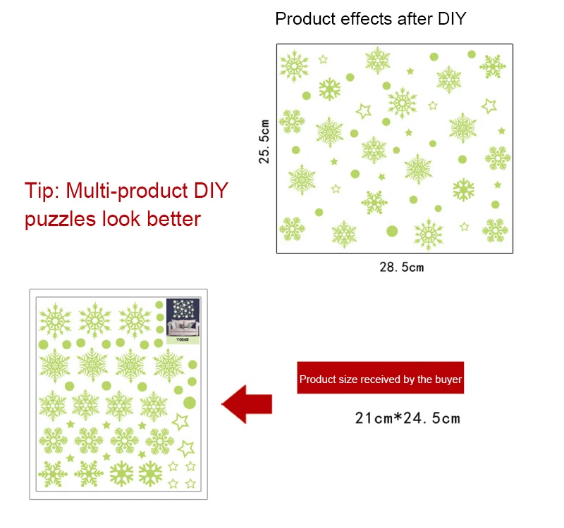 2019 New Year Merry Christmas Decorations for Home Luminous Snowflake Background Decorative Sticker Removable Navidad Natal (2)