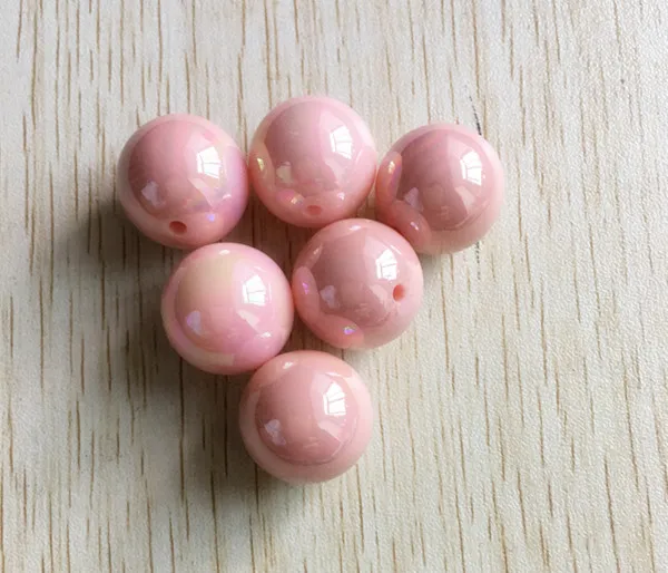 

Newest ! AB Light pink color 20MM 100pcs/lot chunky Acrylic beads ,Chunky beads for fashion necklace Jewelry!!