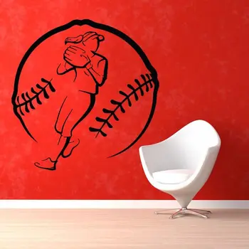 

Women Baseball Sticker Car Decal Sports Posters Home Decoration Vinyl Wall Decals Decor Mural Baseball Wall Decal
