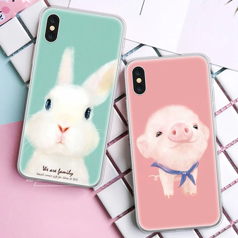 Чехол для телефона KISSCASS с милым кроликом samsung Galaxy S8 S9 Plus Note 8 9 мягкий чехол из ТПУ A3