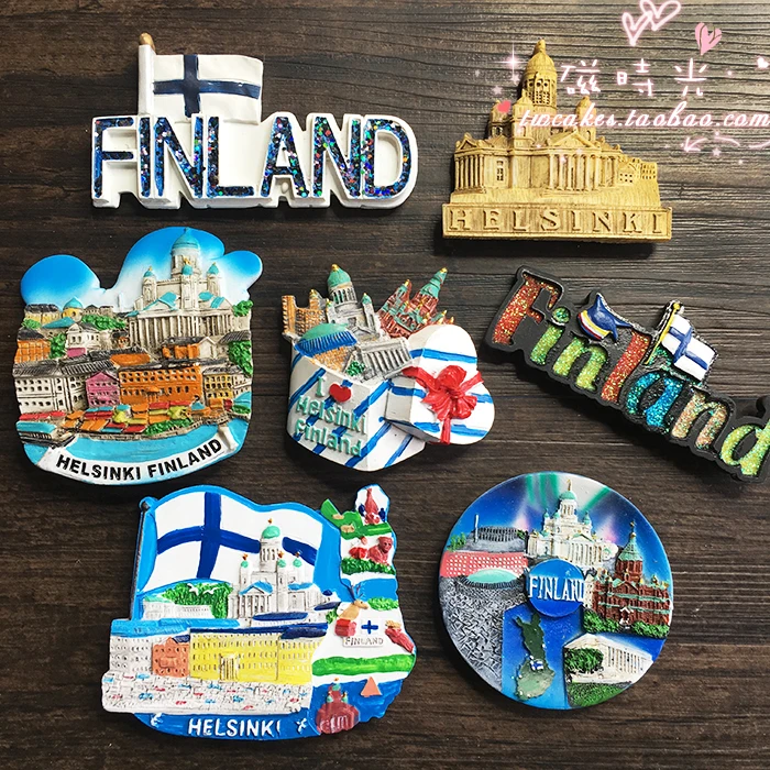 Новая мода ручная роспись Helsinki Finland 3D магниты на холодильник туристические сувениры холодильник магнитные наклейки украшение дома