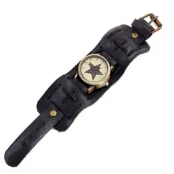 Кварцевые кожаный ремешок часы нержавеющая сталь мужские часы Ретро Босси браслет в стиле панк повседневное часы Подарки для мужчин
