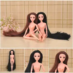 Игрушка-кукла с 3d глазами прямая черная фиолетовая золотая голова для волос подходит для себя Diy сменная игрушка для девочек куклы игрушки