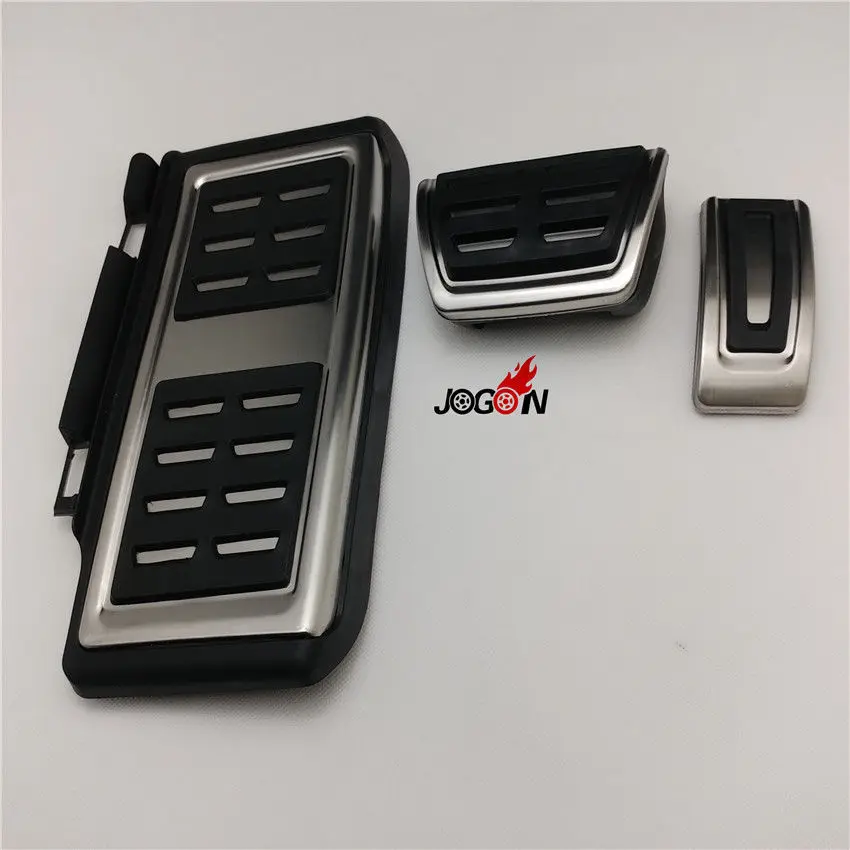 3pcs Fuel Brake Footrest Pedal Plates Pads Cover AT For VW Golf 7 MK7 VII GTI R 2013- 2017 JETTA MK7 2018 2019