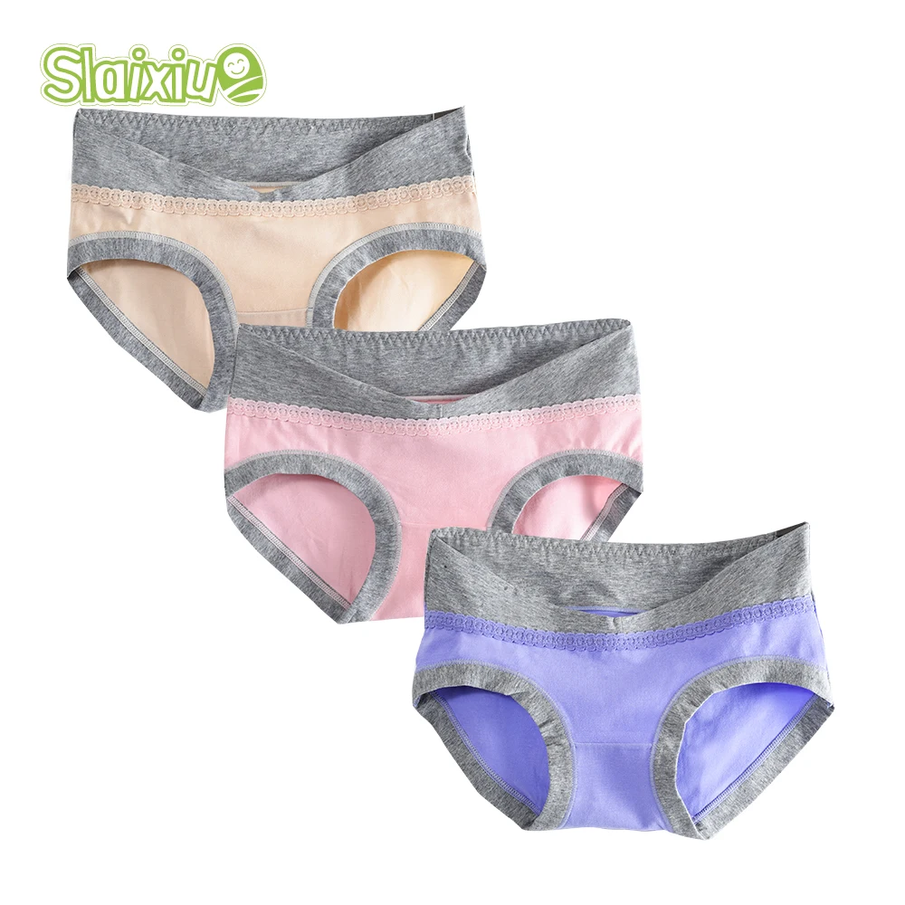 SLAIXIU 3Pcs/Lot Cotton Pregnant Women Underwear U Shaped Low Waist