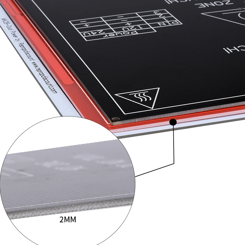 MK2B Heatbed 214*214*2 ملليمتر لوحة دارات مطبوعة الساخن لوحة مع Led المقاوم كابل Reprap مندل 3D طابعة ساخنة سرير مثل MK2A MK3