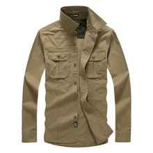 Весна-Осень, мужская рубашка, повседневная, по суше, по бездорожью, армейский зеленый хаки, с длинным рукавом, мужские рубашки размера плюс XXXXL, хлопок, джип M-4XL