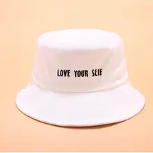 Креативная шляпа-ведро с вышивкой, Кепка унисекс с надписью LOVE YOURSELF Bob, Кепка в стиле хип-хоп Gorros, мужская летняя кепка s, Панама, шляпа-ведро для рыбалки