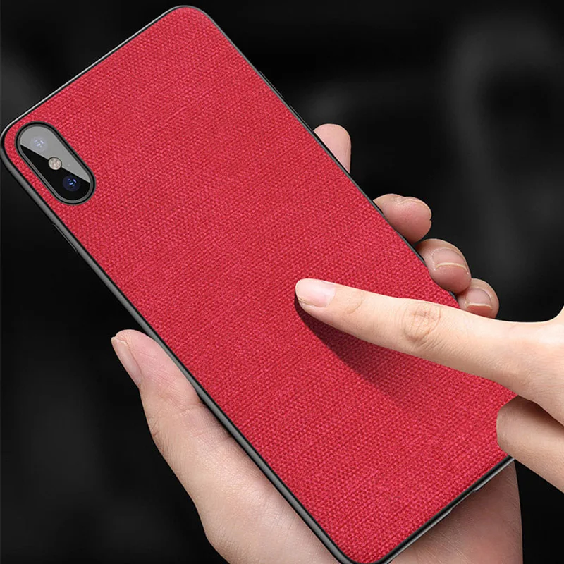 

Ultra-thin Soft Silicone Cloth Texture Phone Case For iPhone X XR XS Max 6 6s 7 8 Plus Back Cover Cloth Case Cover Coque