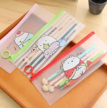 

1000pcs/lot Cartoon Clear Woman Cosmetic Bag Transparent PVC Makeup Bag Travel Zipper Toiletry Wash Pouch Toothbrush Bag