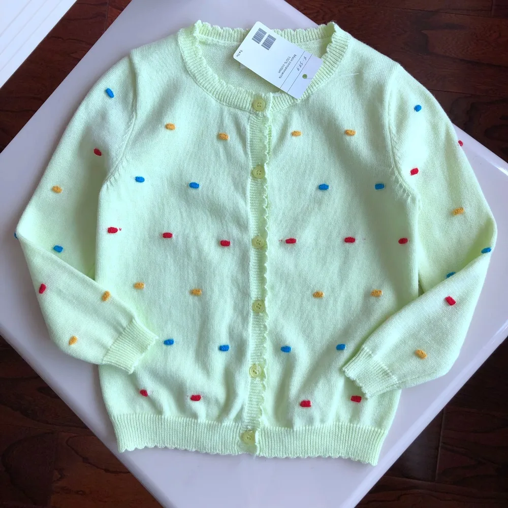 

Three-dimensional wave point girl cardigan cotton sweater spring and autumn thin section bar coat jacket