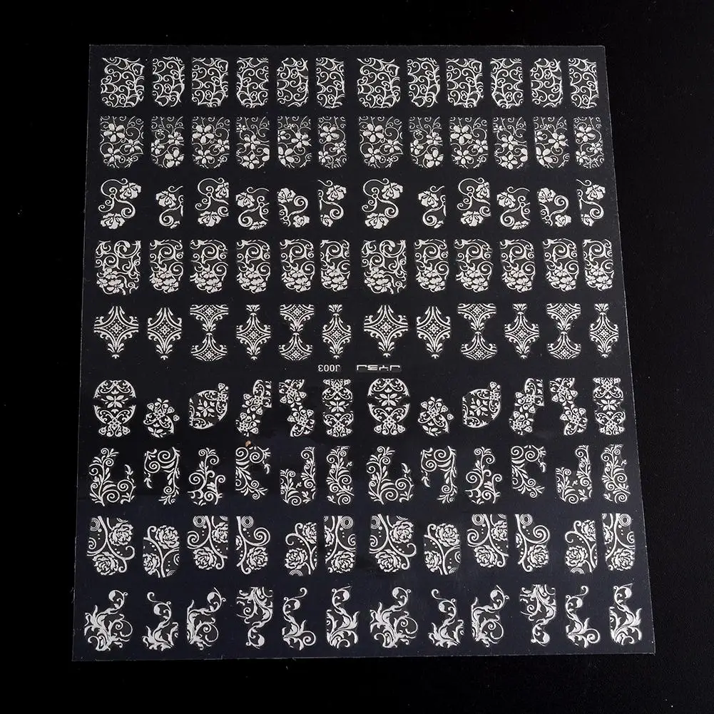 

108pcs/sheet 3D Nail Art Stickers Water Transfer Decals Metallic Flowers Nail Foil Art Sticker Nail Decoration Accessory Tools