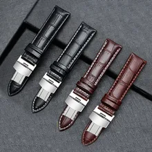 Brand Genuine Cow Leather watchbands 18-24mm watch strap belt Polished Metal Butterfly Deployant Buckle Clasp Watch Accessories Brand Genuine Cow Leather watchbands 18-24mm watch strap belt Polished Metal Butterfly Deployant Buckle Clasp Watch Accessories