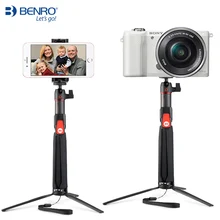 BENRO SC1 carbon fiber handheld mini font b Tripod b font portable selfie stick with wireless