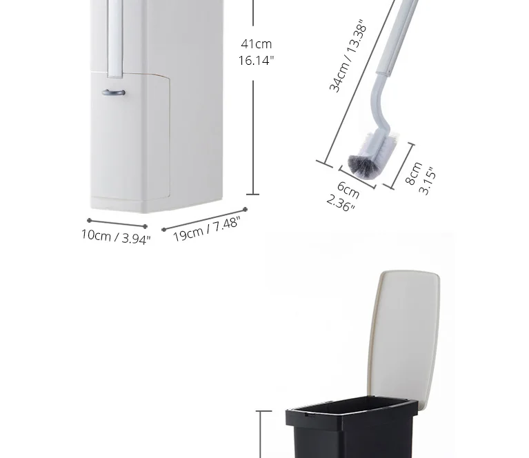 BR 6L узкая пластиковая мусорная корзина, набор с туалетной щеткой, ванная комната, мусорное ведро, мусорные баки, ведро для мусора, мешок для мусора, диспенсер