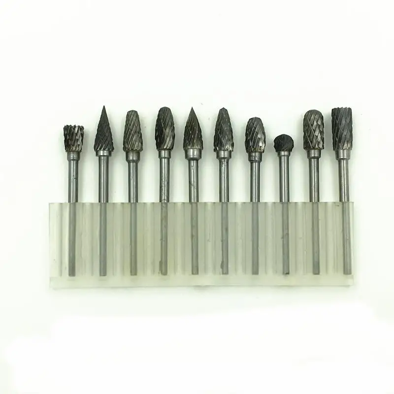 

10 Pieces Tungsten Carbide Rotary Burrs Set Dremel Accessories for Rotary Tools Milling Cutter Engraving Bits