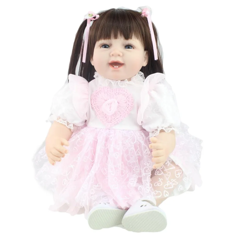 NPK силиконовая кукла Reborn Baby Girl развивающие игрушки 55 см виниловые реалистичные