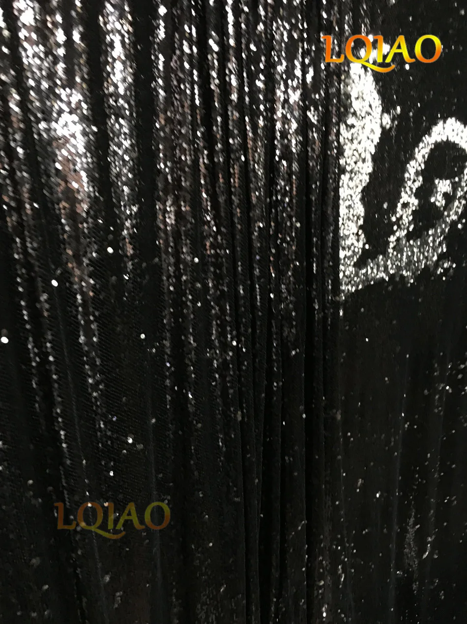 Black Reversible Sequin Fabric-006