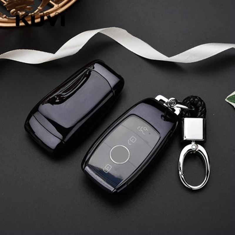 Auto Smart Key Bag Shell Cover TPU Accessories For Mercedes W177 W205 C205 W213 W222 Black Car Key Bag Protector Cover