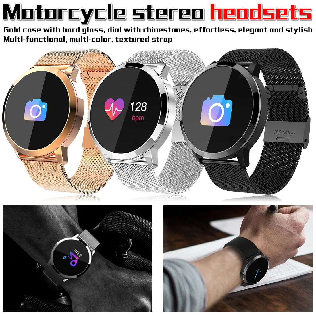 

smart Bluetooth bracelet Q8 color screen smart bracelet heart rate blood pressure monitoring weather display
