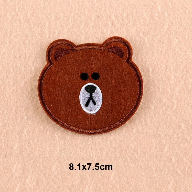 Милый медведь из мультфильма Кролик Лягушка утка железа на заплатках для детской одежды вышитые волокна стикер Аппликация приспособление для Бейджа - Цвет: 9
