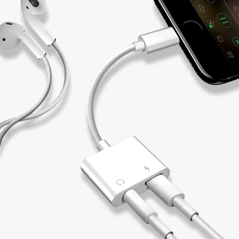 Adaptador 2 en 1 para auriculares Lighting a 3,5mm para iPhone X XS XR 7 8 Plus Plug Play Audio IOS 10,2 10,3 convertidor de cargador|Transformadores y adaptadores de teléfonos| - AliExpress