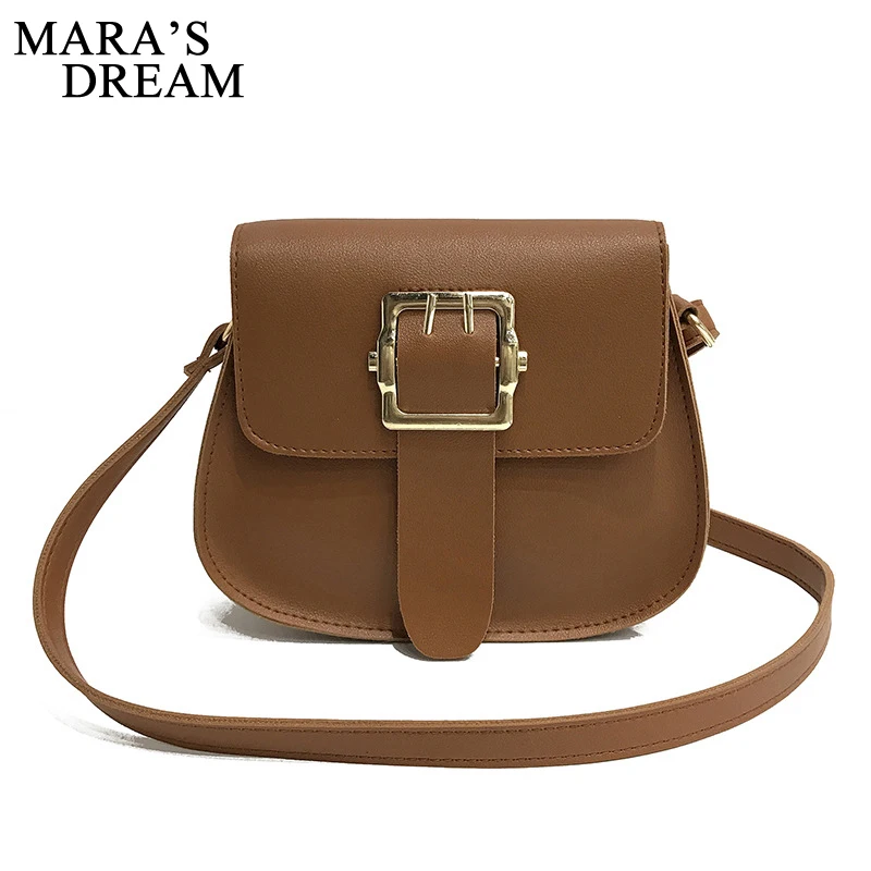 Mara's Dream Fashion 2018 Brand Solid Color Saddle Crossbody Bag Women