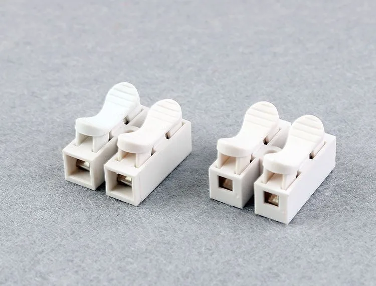 100pcs/lot Push type wire connector 2P butt joint Terminal Blocks