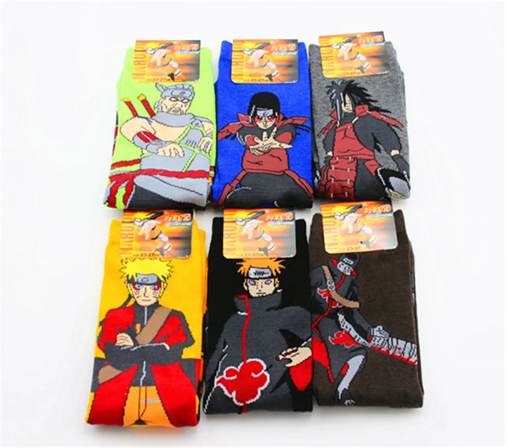 

6pcs Naruto Uzumaki Naruto Cosplay Props Sock Anime Pein Uchiha Madara Spring Autumn Socks Women Men Halloween Party Gifts