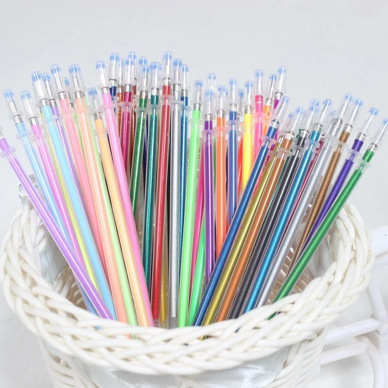 48 цветов принадлежности для рукоделия Набор сменных стержней набор гелевых ручек с блестками неоновые цвета металлик(Цвет: разноцветный