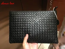 

Chance love style 2018 Europe/America new sheepskin woven clutch male leather envelopes bulk clutch business men hand bag female