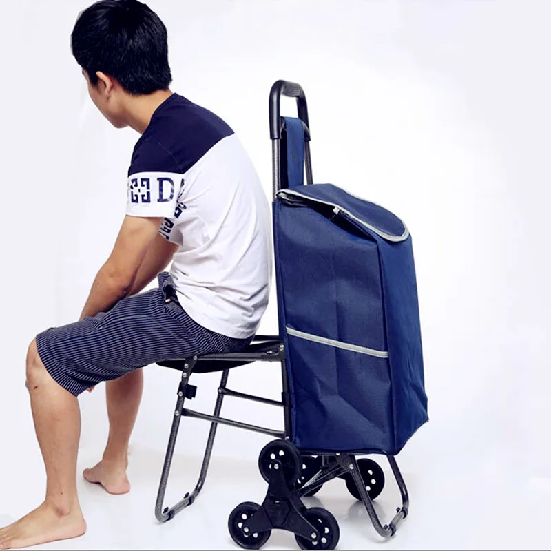 

2017 for promotion Manufacturers supermarket the shopping basket folding hand-pulled trolley luggage shopping cart with chair
