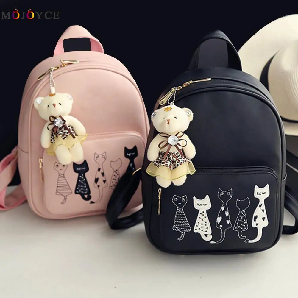 4 unids/set pequeñas mochilas escolares para niñas adolescentes negro Rosa PU cuero mujer Mochila bandolera monedero Mochila 4 unids/set pequeñas mochilas escolares para niñas adolescentes negro Rosa PU cuero mujer Mochila bandolera monedero Mochila