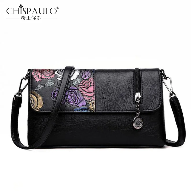 

New Fashion Women Bag Quality Roses Flowers Women Shoulder Bag Embossing Package PU Leather Famous Brands Designer Messenger Bag