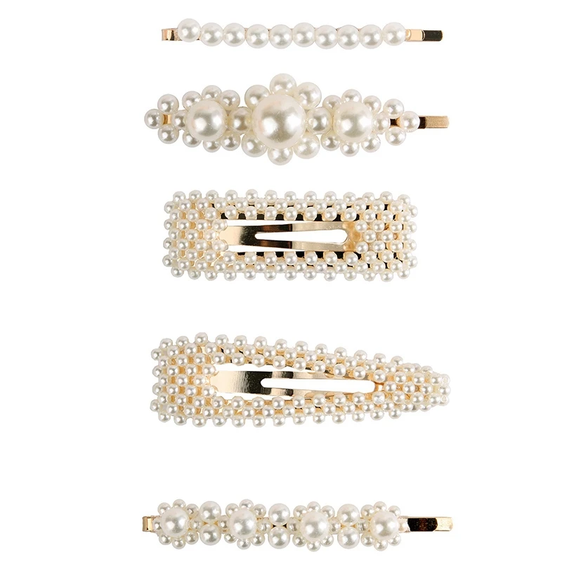 

Hair Barrettes 5 Pack Pearl Hair Clips For Girls Women Bridal Artificial Pearl Hairpins Hair Pins Hair Barrettes Accessories F