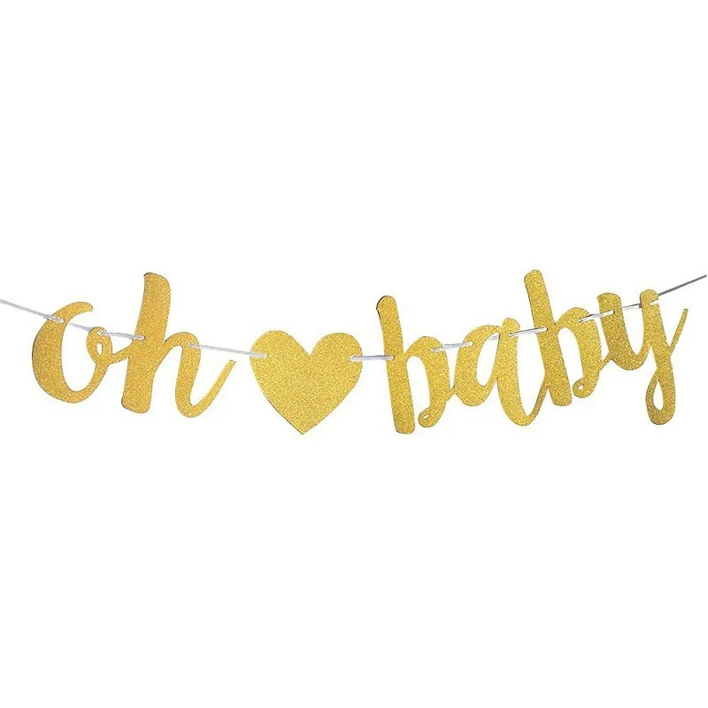 1 Розовое золото Oh Baby Золотой баннер с блестками день рождения, детский душ украшение Oh Baby пол раскрывает вечерние принадлежности декора - Цвет: 1